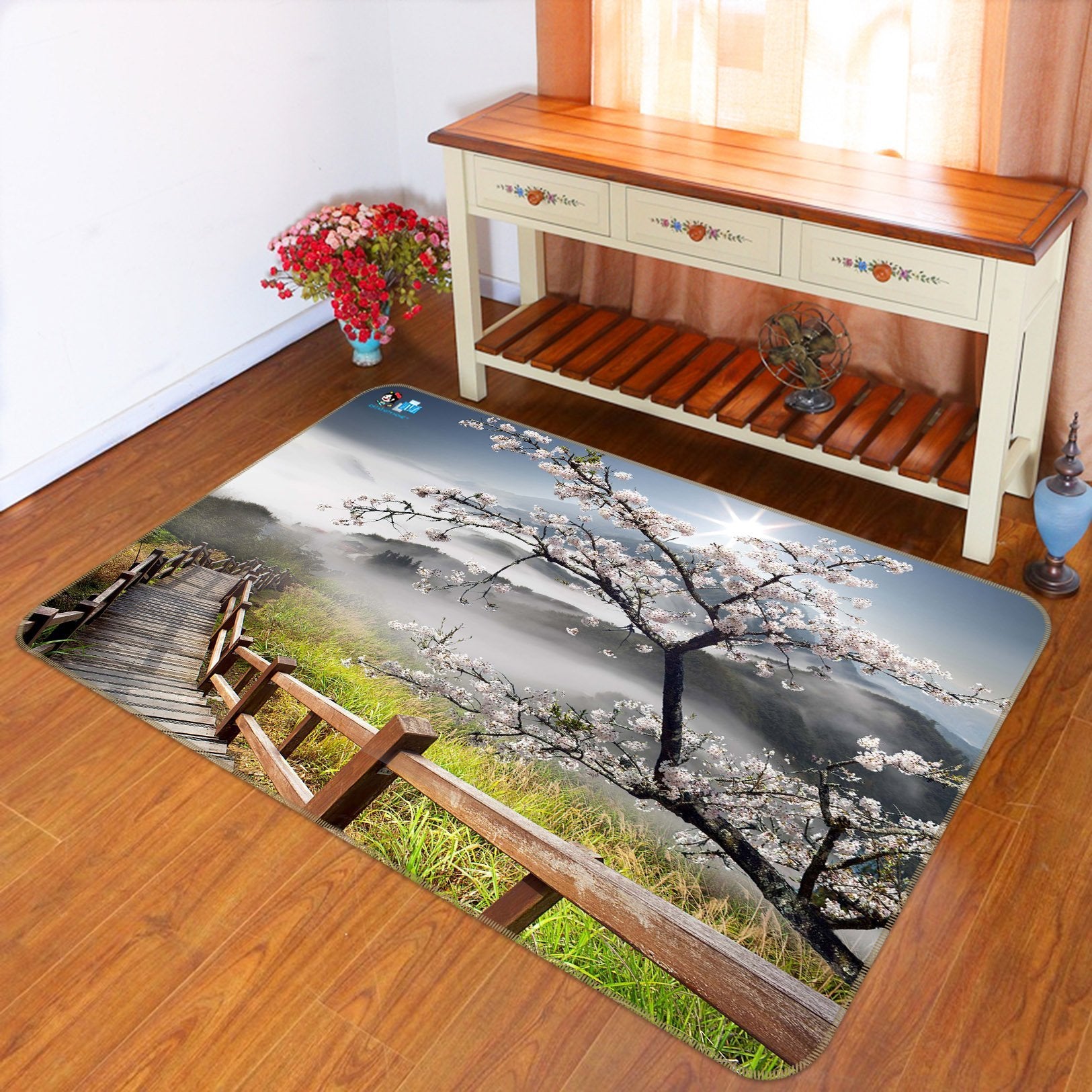 3D Wooden Board Stairs 740 Non Slip Rug Mat Mat AJ Creativity Home 