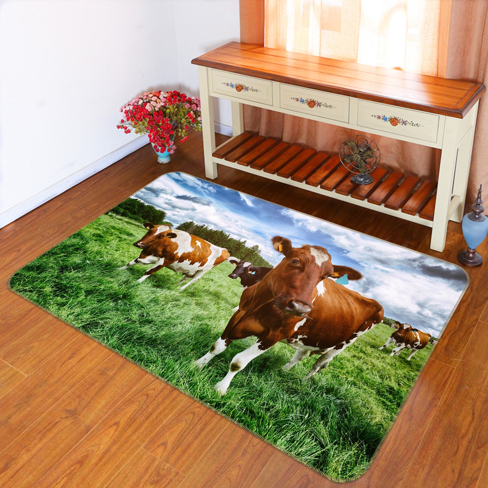 3D Cattle Farm 037 Animal Non Slip Rug Mat