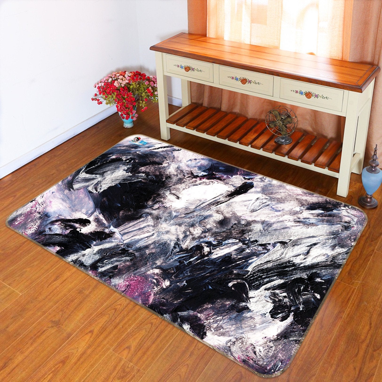 3D Abstract Black Painting 13 Non Slip Rug Mat Mat AJ Creativity Home 