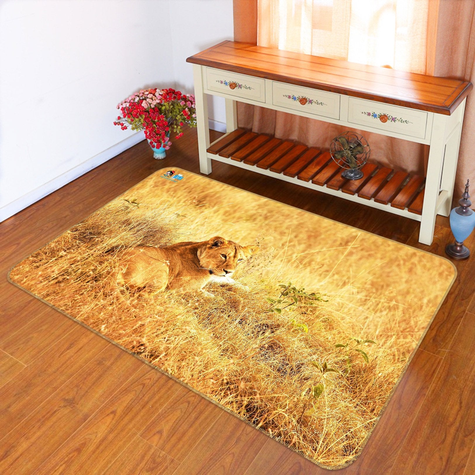 3D Lion Resting 407 Non Slip Rug Mat Mat AJ Creativity Home 