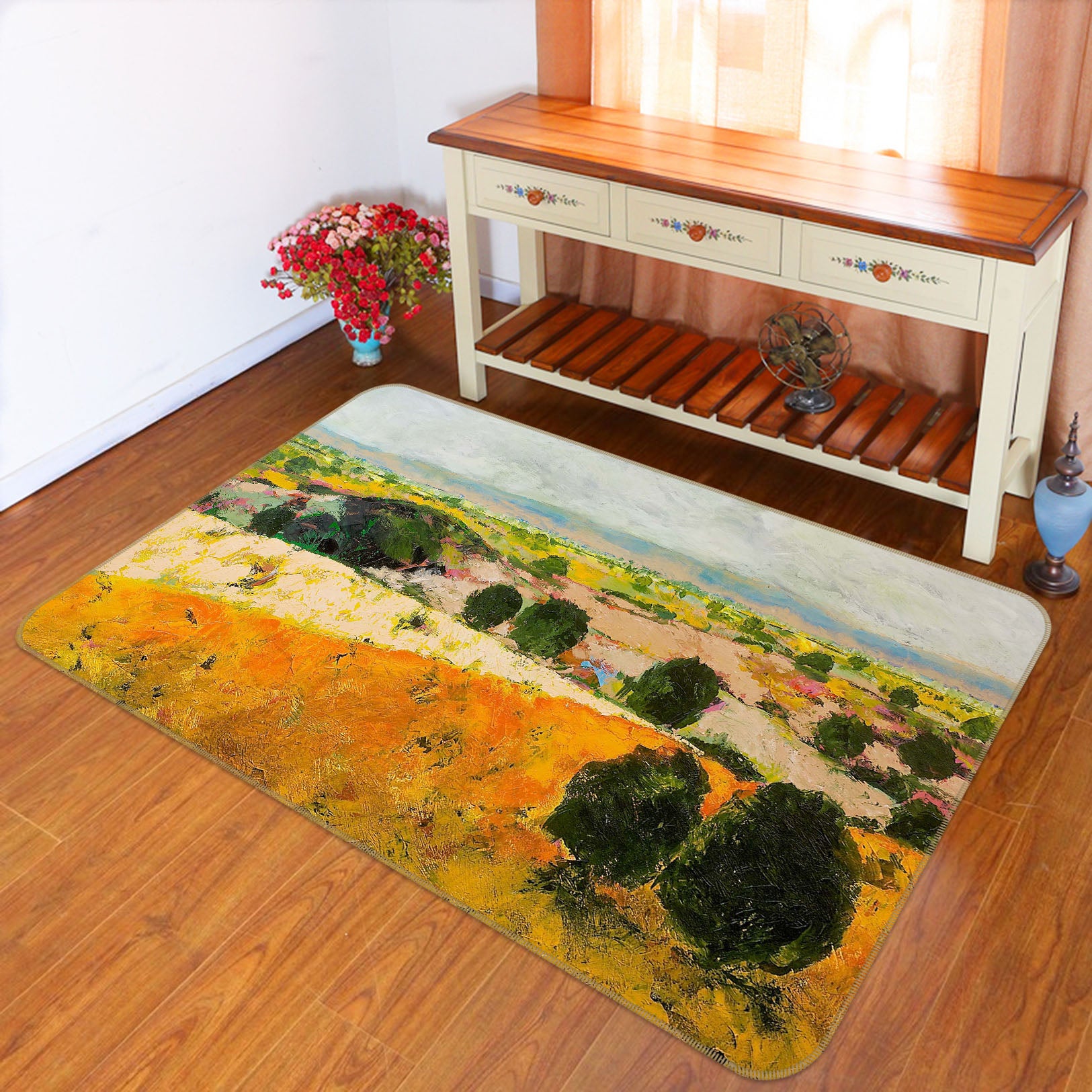 3D Grassland Saplings 1027 Allan P. Friedlander Rug Non Slip Rug Mat