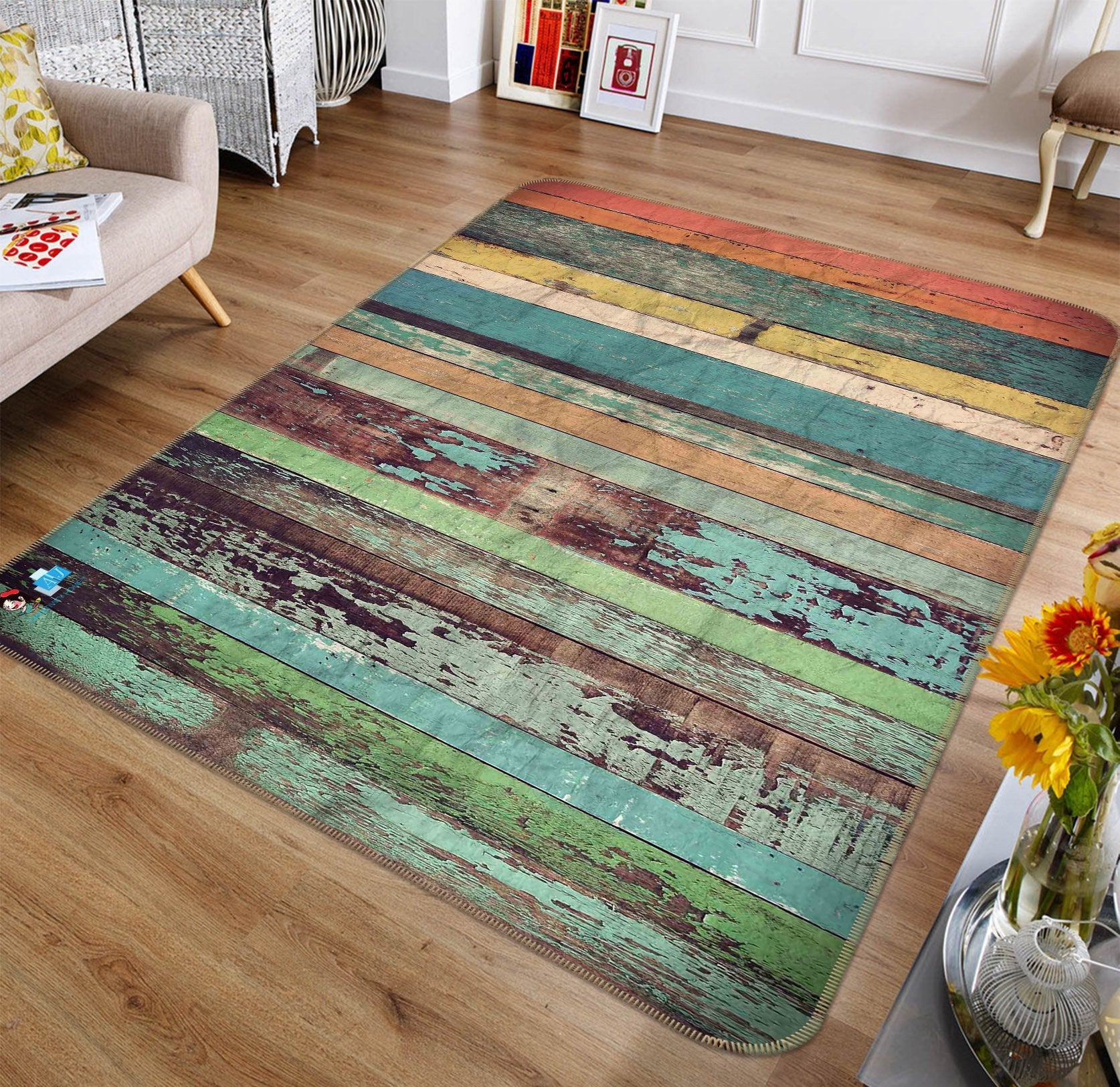 3D Blue Board 612 Non Slip Rug Mat Mat AJ Creativity Home 