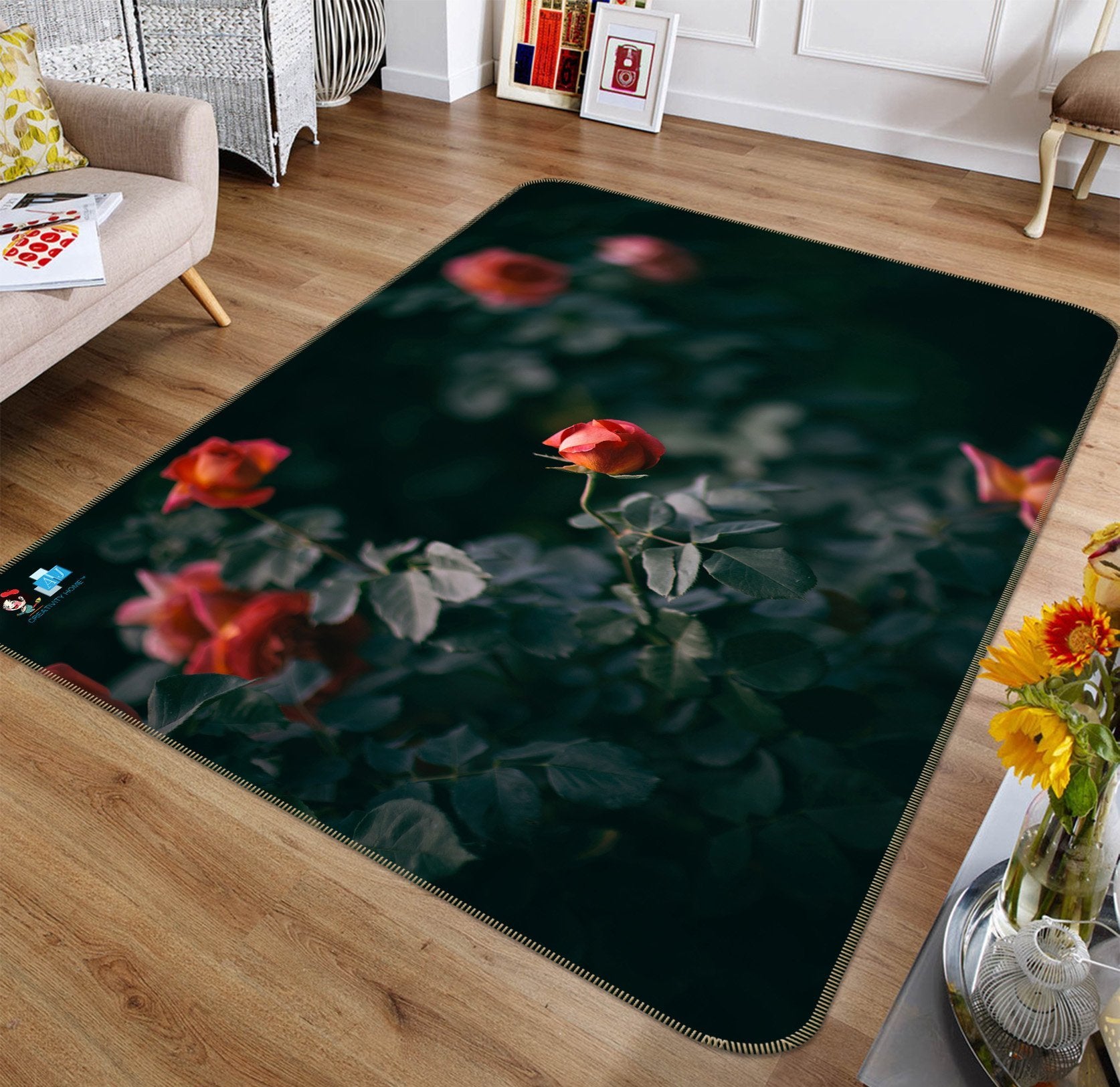 3D Flower Bud Growtht 299 Non Slip Rug Mat Mat AJ Creativity Home 