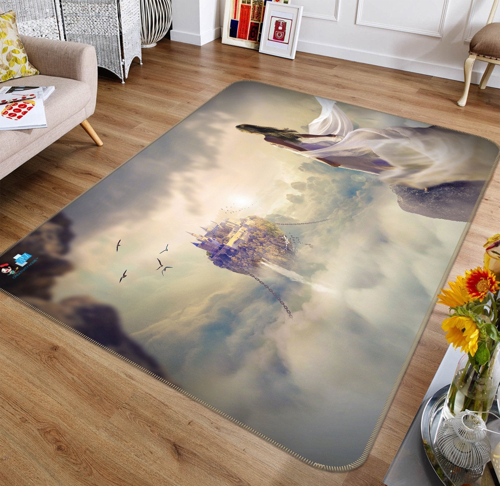 3D Aerial Castle 247 Non Slip Rug Mat Mat AJ Creativity Home 