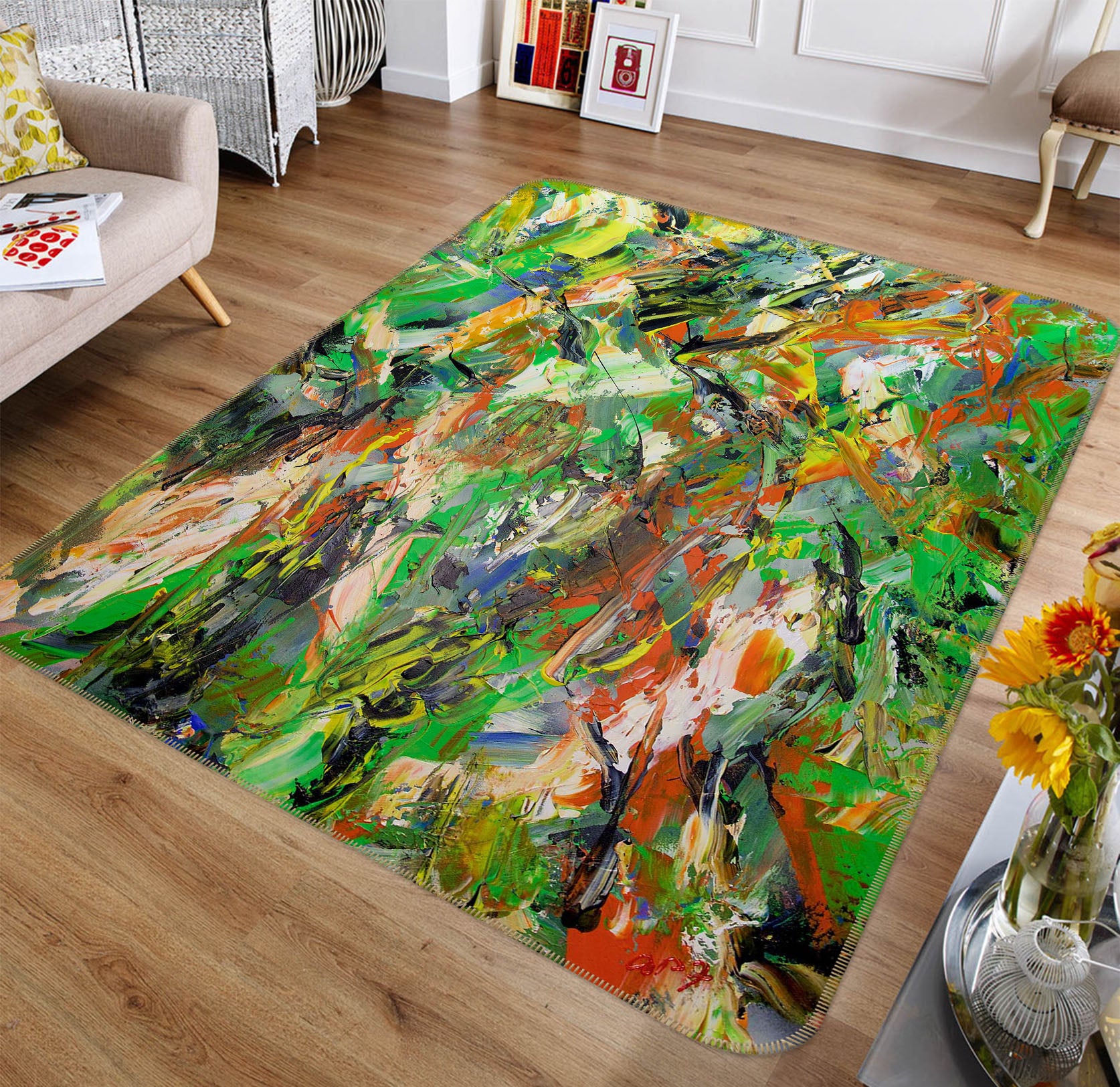 3D Summer Colors 3024 Allan P. Friedlander Rug Non Slip Rug Mat