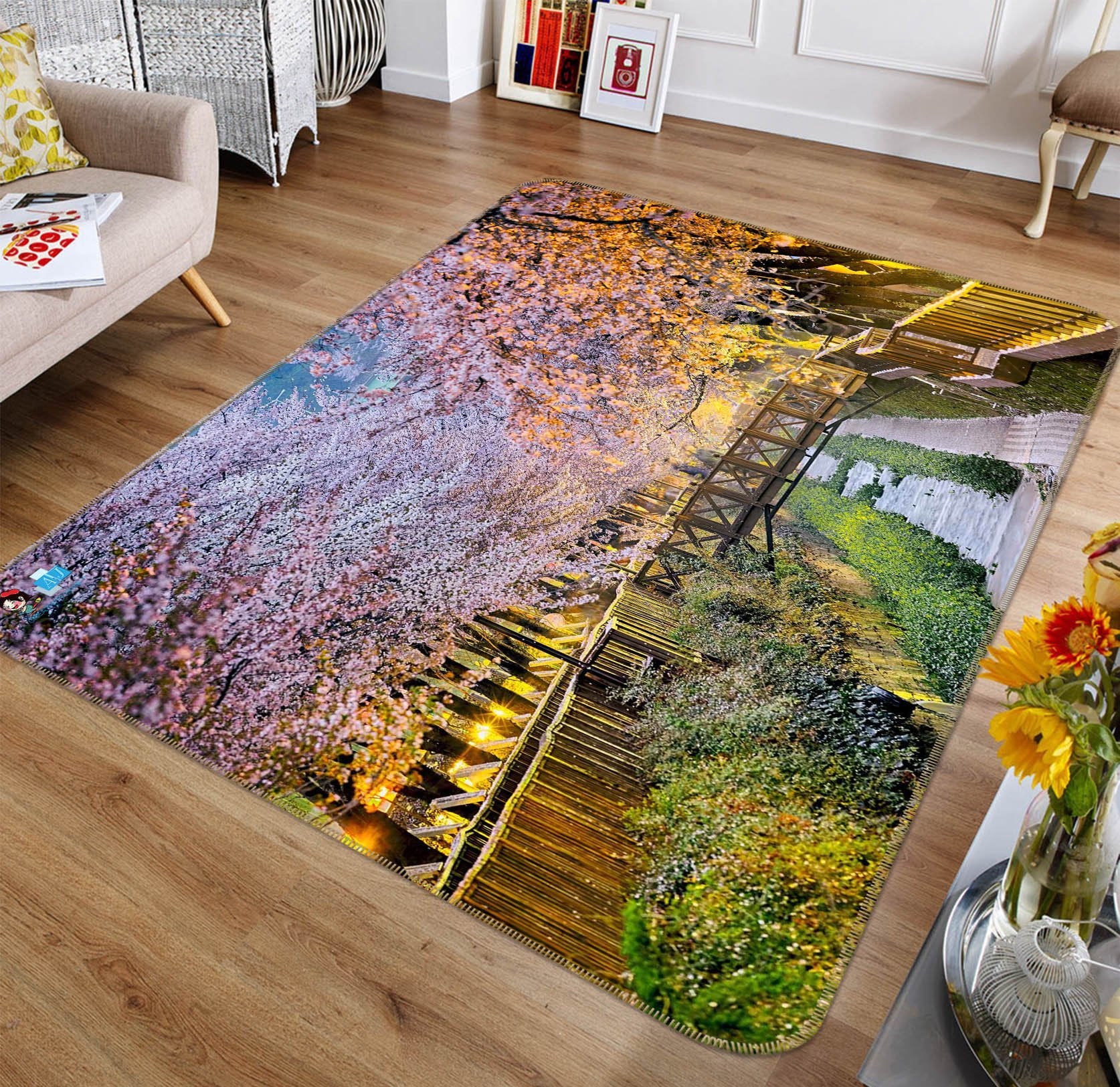 3D Garden Cherry Blossom 693 Non Slip Rug Mat Mat AJ Creativity Home 