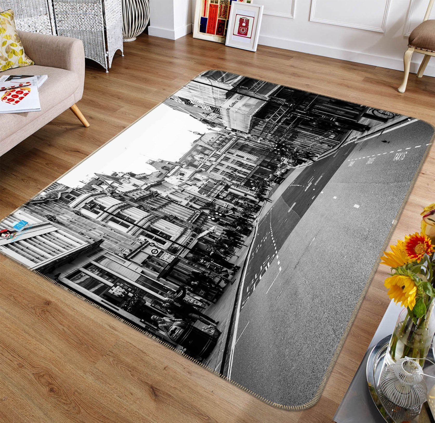 3D Intersection People 035 Non Slip Rug Mat Mat AJ Creativity Home 