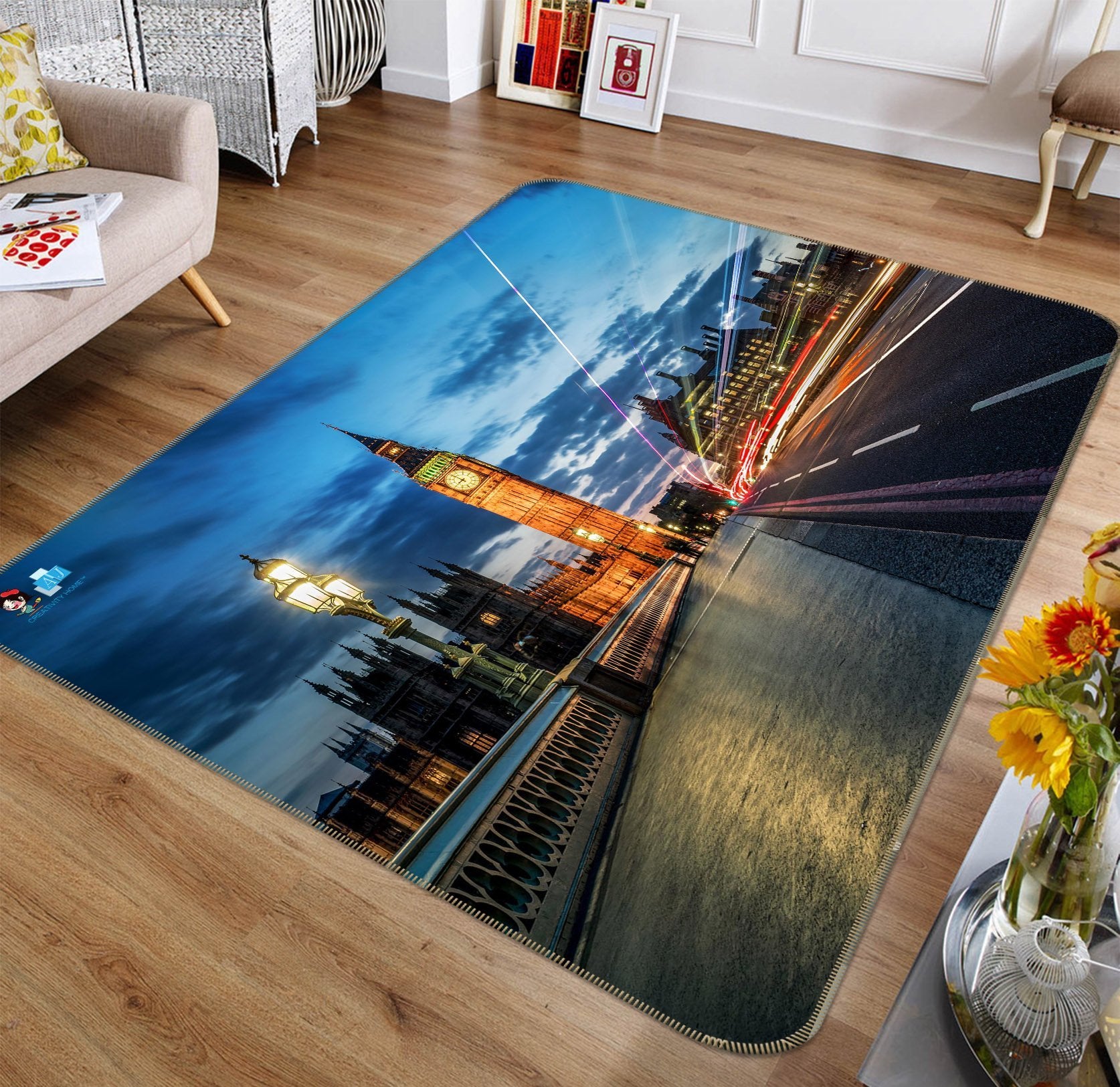 3D Night Clock Tower 138 Non Slip Rug Mat Mat AJ Creativity Home 