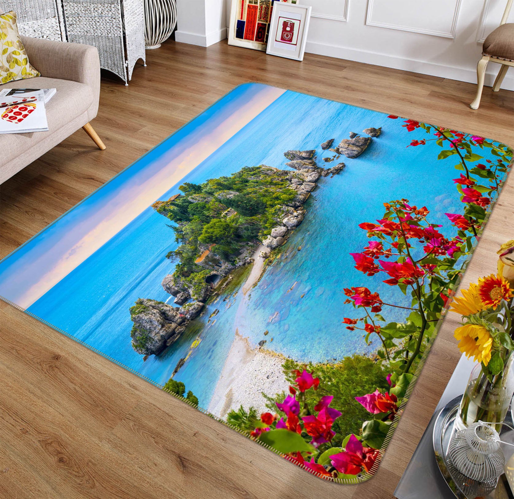 3D Blue Sea 1157 Marco Carmassi Rug Non Slip Rug Mat