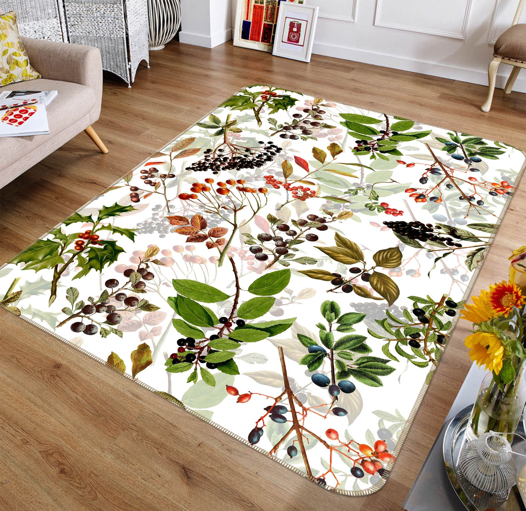 3D Small Fruit 171 Uta Naumann Rug Non Slip Rug Mat