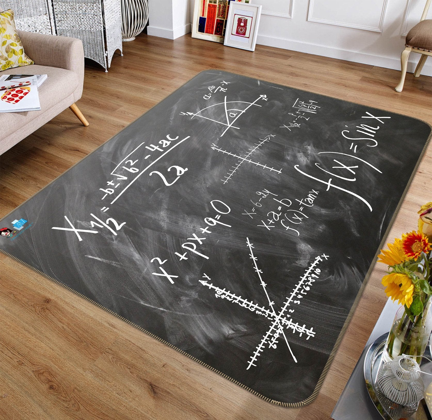 3D Mathematical Formula 273 Non Slip Rug Mat Mat AJ Creativity Home 
