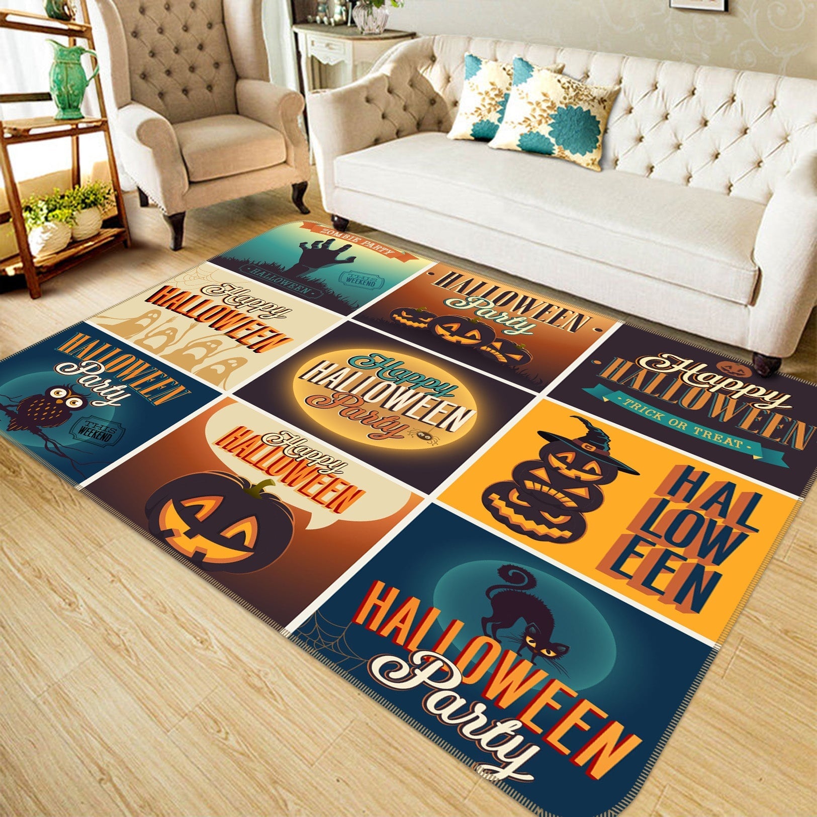 3D Pumpkin Festival Poster 218 Halloween Non Slip Rug Mat Mat AJ Creativity Home 