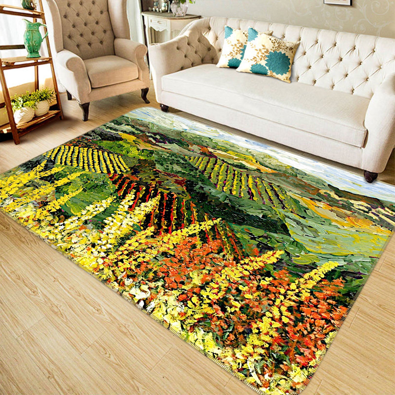3D Beautiful Field 1002 Allan P. Friedlander Rug Non Slip Rug Mat