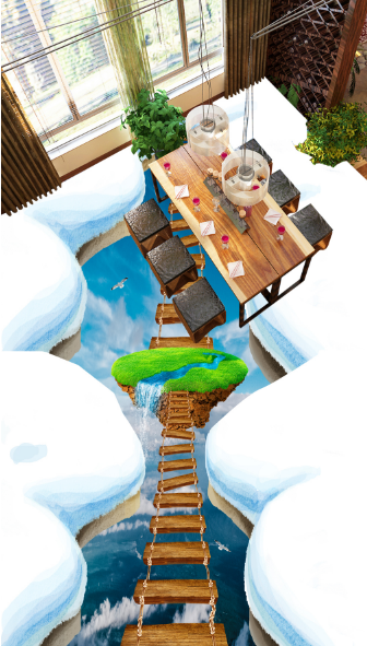 3D Ice Wood Bridge 329 Floor Mural Wallpaper AJ Wallpaper 2 