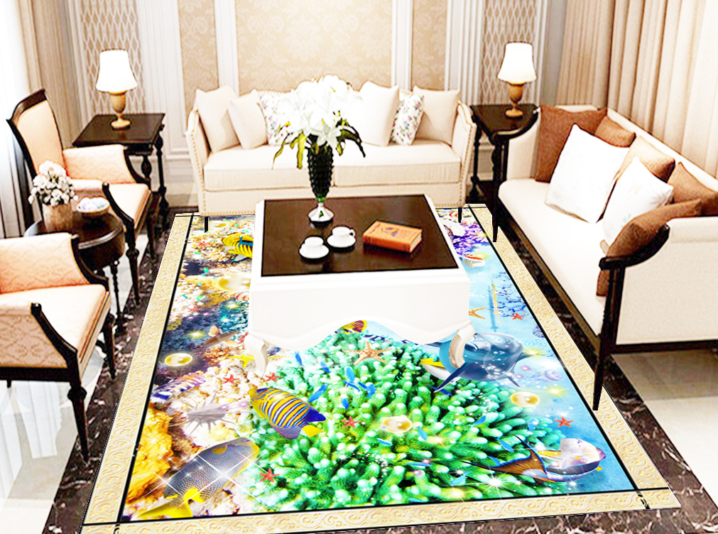 3D Beautiful Sea Water 617 Floor Mural  Wallpaper Murals Rug & Mat Print Epoxy waterproof bath floor