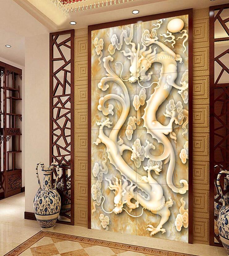 3D Carving Pentium Dragon Porch Wallpaper AJ Wallpaper 1 