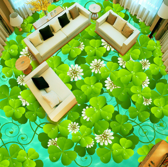 3D Clover Blossom 362 Floor Mural Wallpaper AJ Wallpaper 2 
