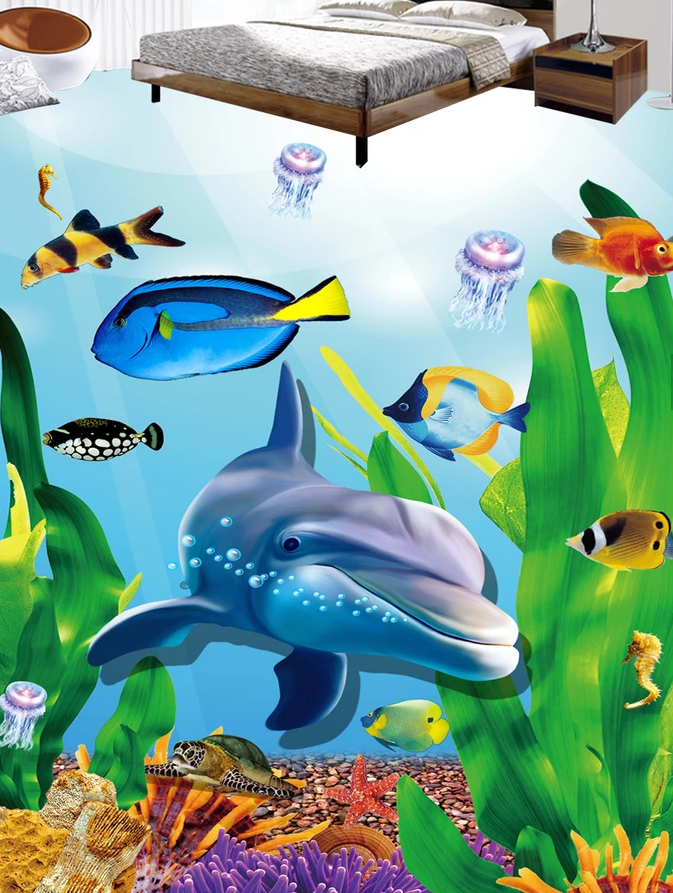 3D Blue Seaweed 544 Floor Mural  Wallpaper Murals Rug & Mat Print Epoxy waterproof bath floor