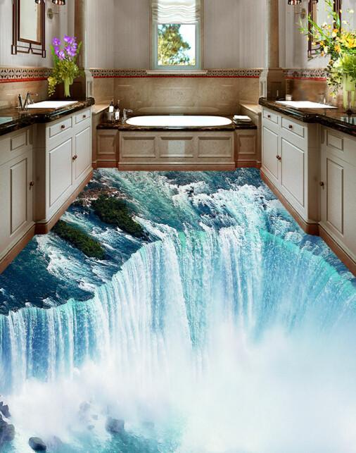 3D Mandarin Ducks Floor Mural  Non-slip, Waterproof  & Removable Rug Mat & Floor Murals