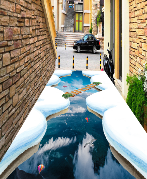 3D Hot Air Balloon 330 Floor Mural Wallpaper AJ Wallpaper 2 