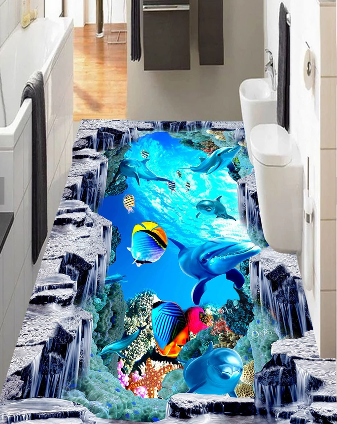 3D Clear Water 540 Floor Mural  Wallpaper Murals Rug & Mat Print Epoxy waterproof bath floor