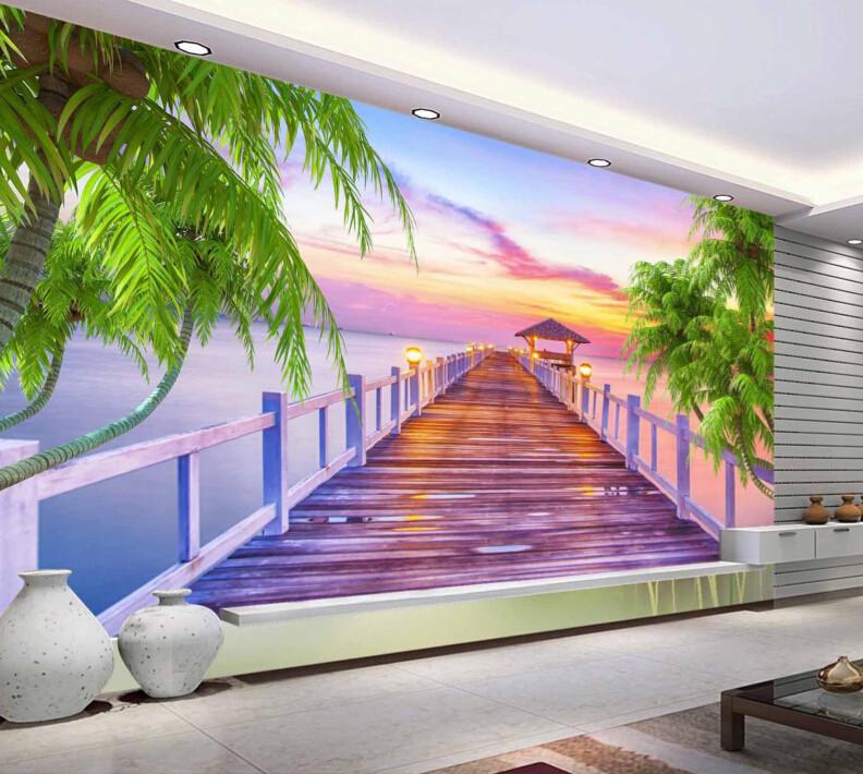 3D Beautiful Pavilion And Trees Wallpaper AJ Wallpaper 1 