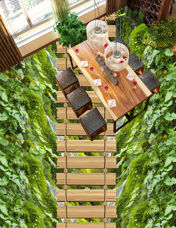 3D Wood Bridge 525 Floor Mural  Wallpaper Murals Rug & Mat Print Epoxy waterproof bath floor