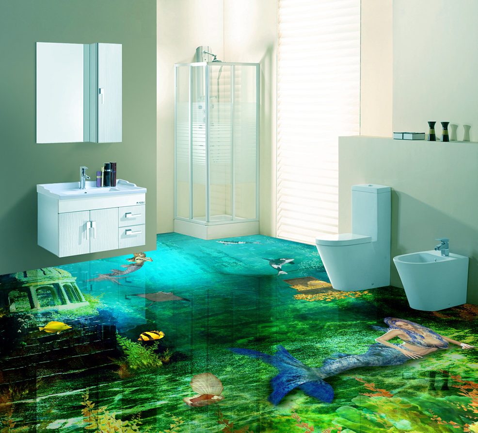 3D Mysterious Mermaid 549 Floor Mural  Wallpaper Murals Rug & Mat Print Epoxy waterproof bath floor