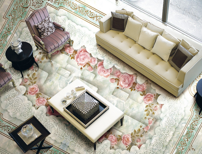 3D White Brick 069 Floor Mural Wallpaper AJ Wallpaper 2 