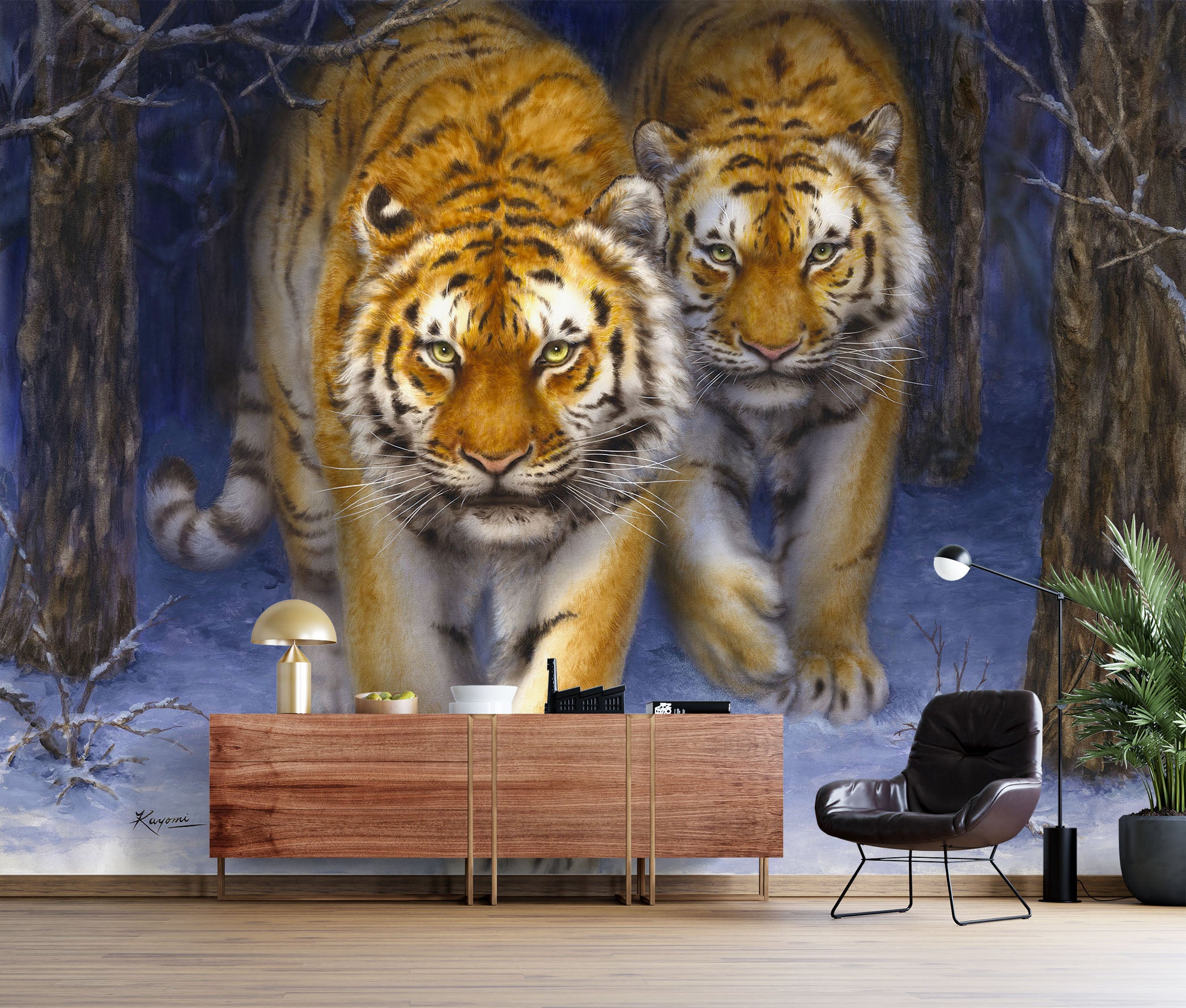 3D Animal Tiger 5431 Kayomi Harai Wall Mural Wall Murals