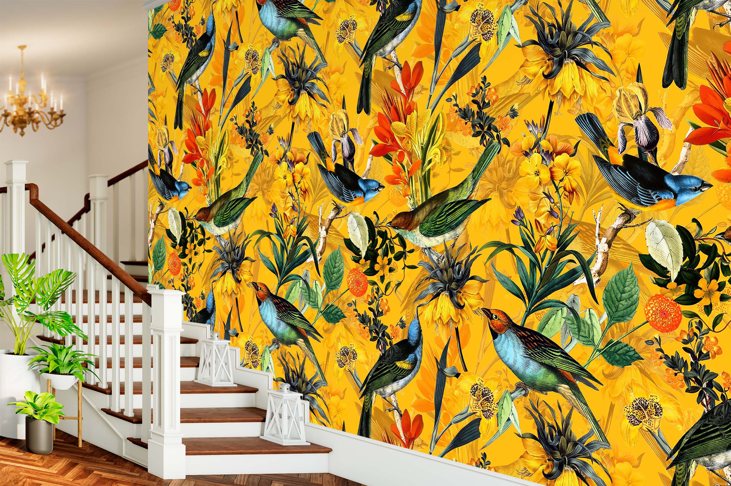 3D Golden Flower Field 113 Uta Naumann Wall Mural Wall Murals