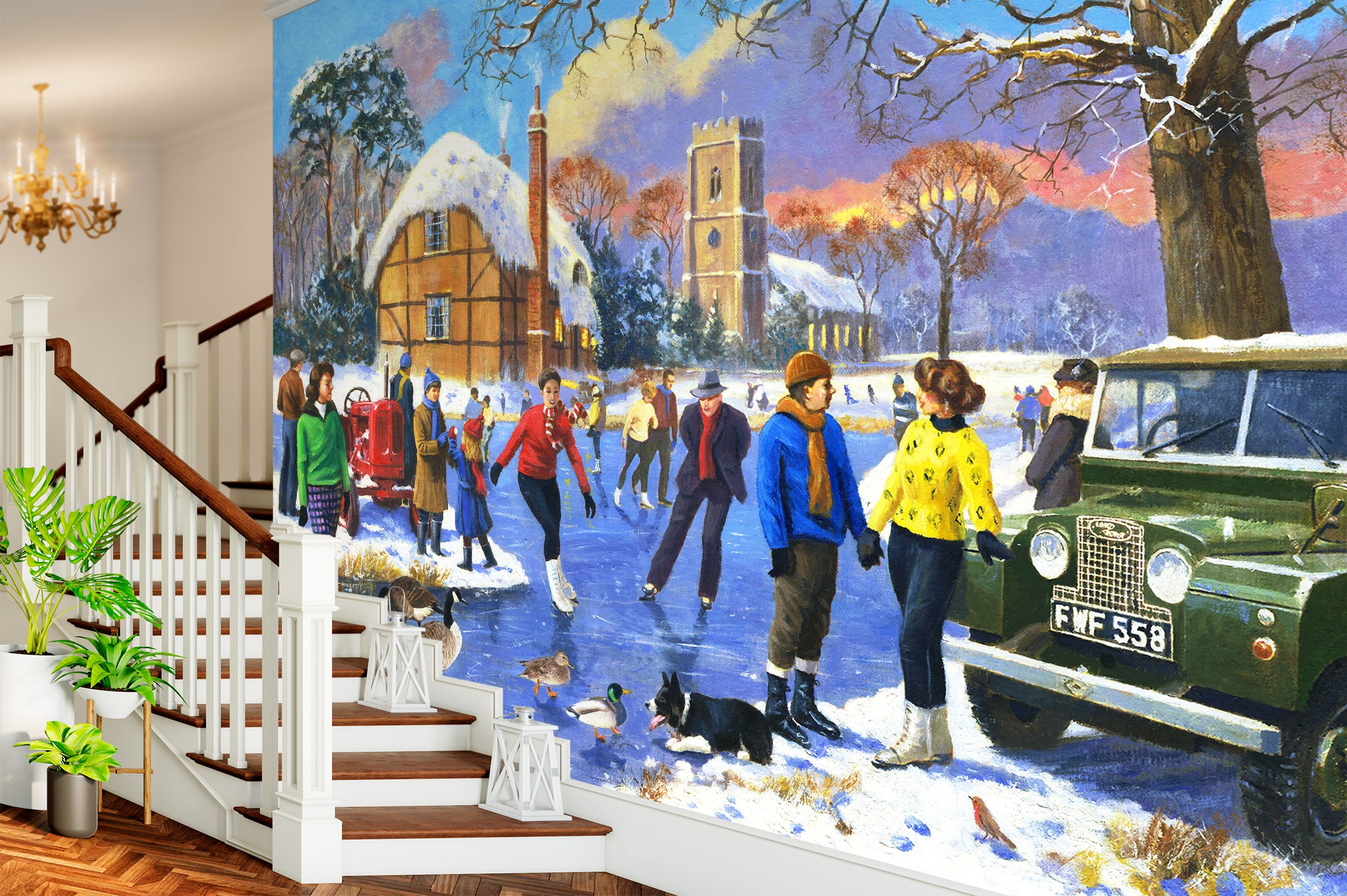 3D Winter Skating 112 Kevin Walsh Wall Mural Wall Murals
