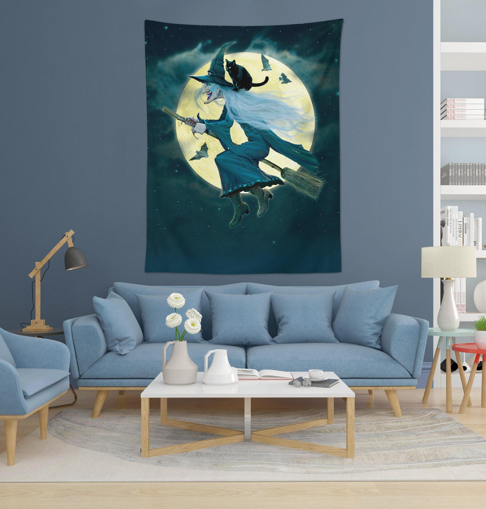 3D Moon Witch 11753 Vincent Tapestry Hanging Cloth Hang