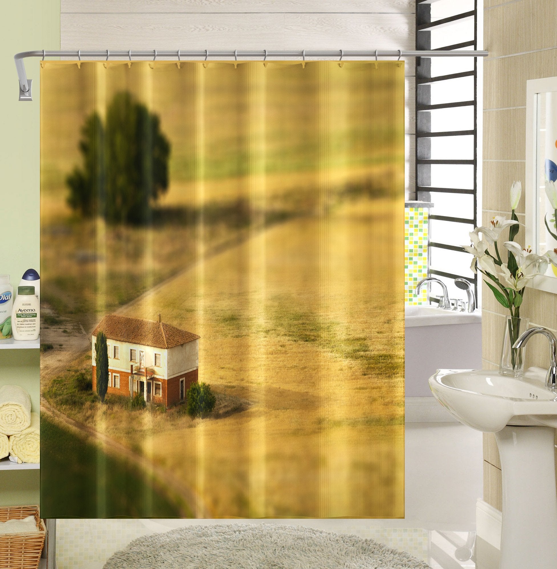 3D Prairie House 015 Shower Curtain 3D Shower Curtain AJ Creativity Home 