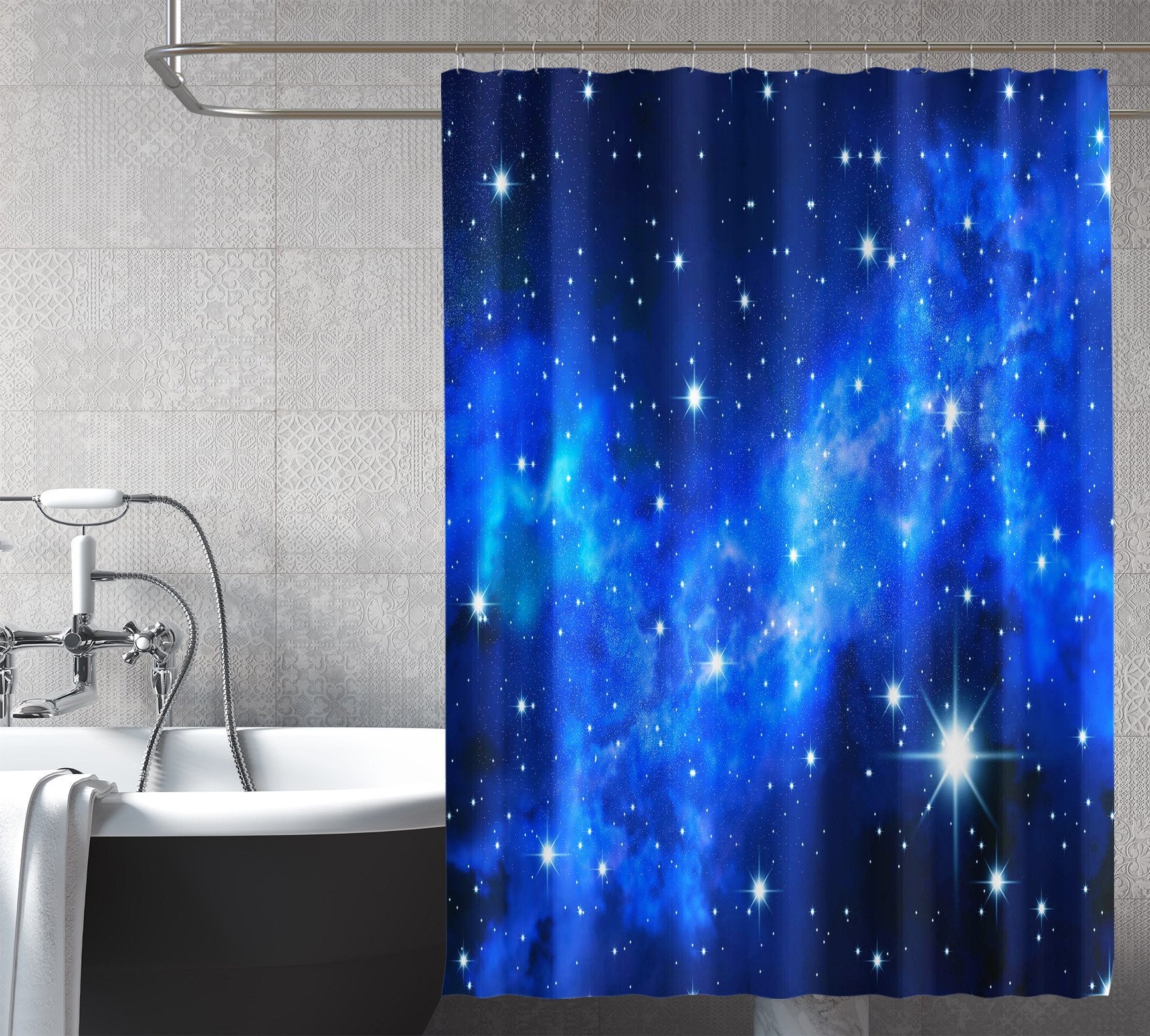 3D Galaxy Starry Sky 145 Shower Curtain 3D Shower Curtain AJ Creativity Home 