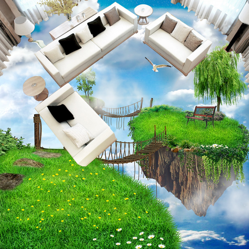 3D Hanging Wooden Bridge 292 Floor Mural Wallpaper AJ Wallpaper 2 