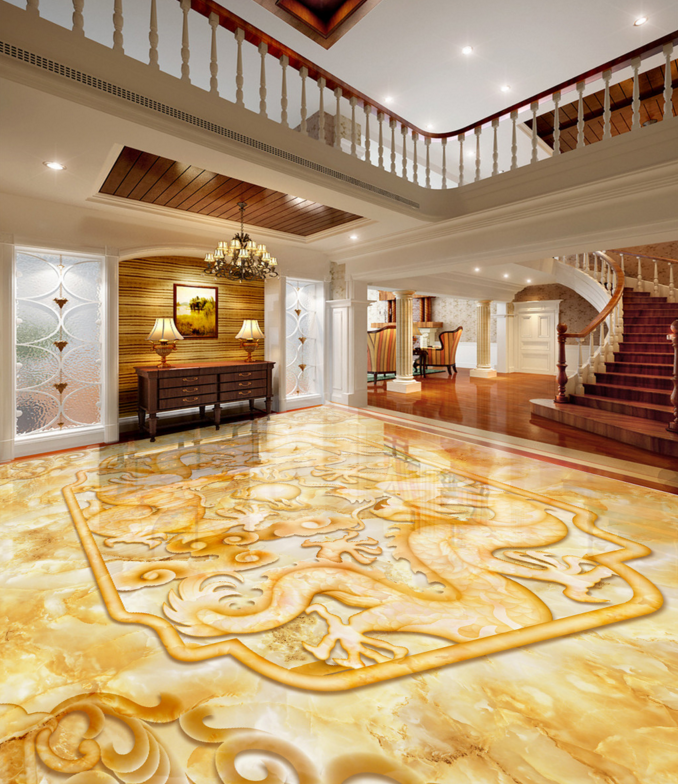 3D Golden Dragon Painting 346 Floor Mural  Wallpaper Murals Rug & Mat Print Epoxy waterproof bath floor