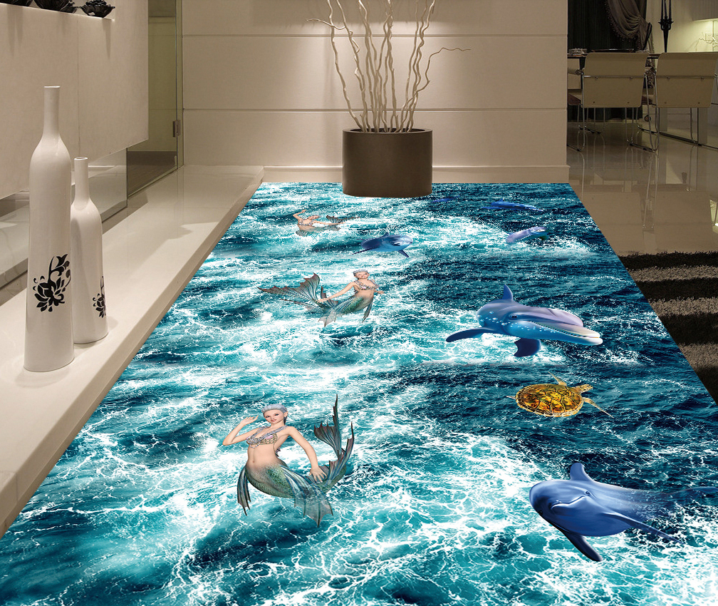 3D Mysterious Mermaid 562 Floor Mural  Wallpaper Murals Rug & Mat Print Epoxy waterproof bath floor