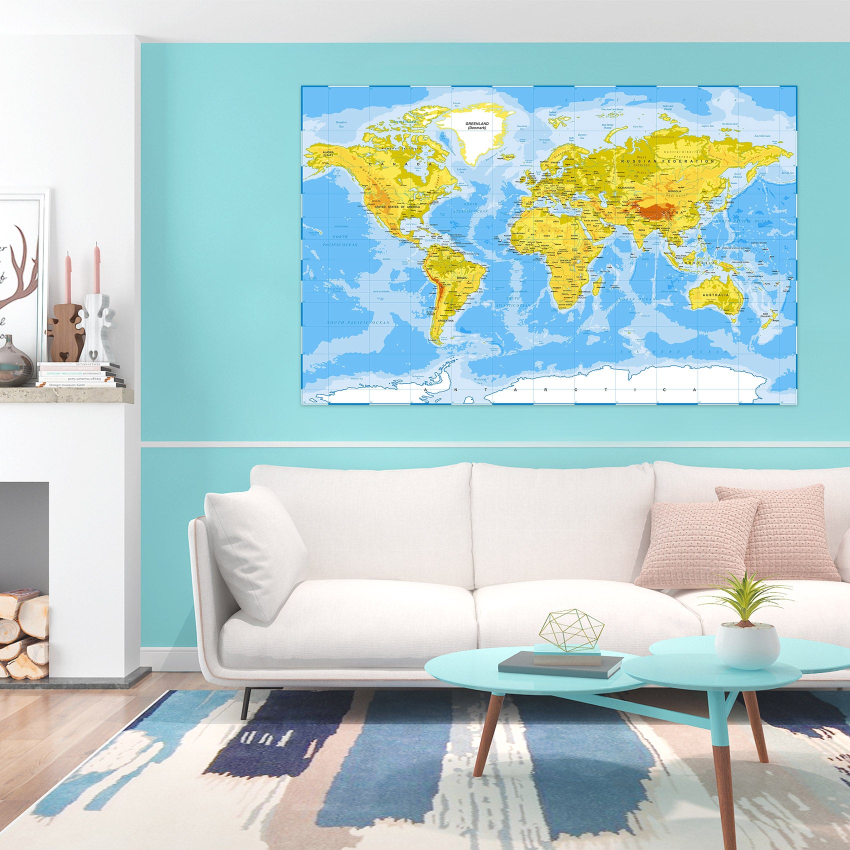 3D Beautiful Island 261 World Map Wall Sticker