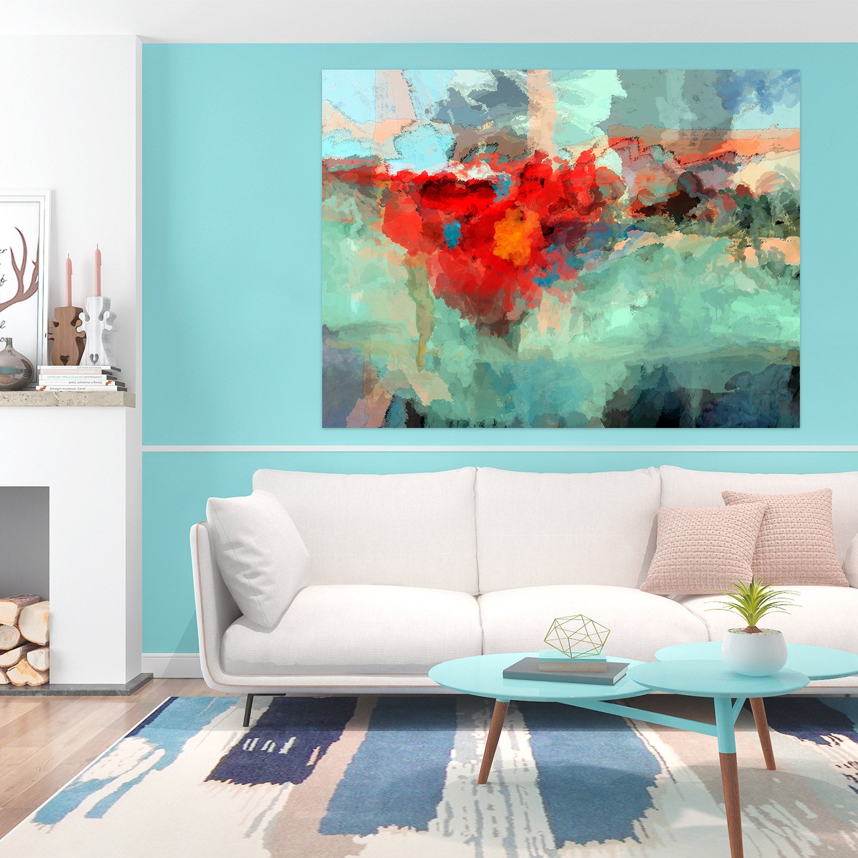 3D Red Flame 043 Michael Tienhaara Wall Sticker