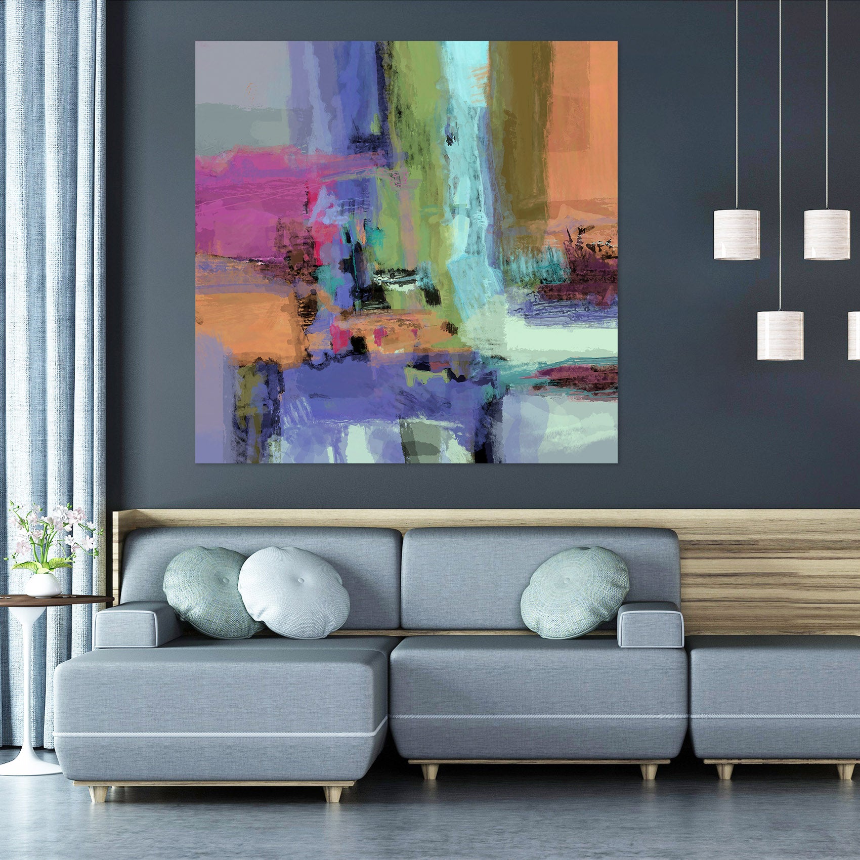 3D Abstract Waterfall 018 Michael Tienhaara Wall Sticker