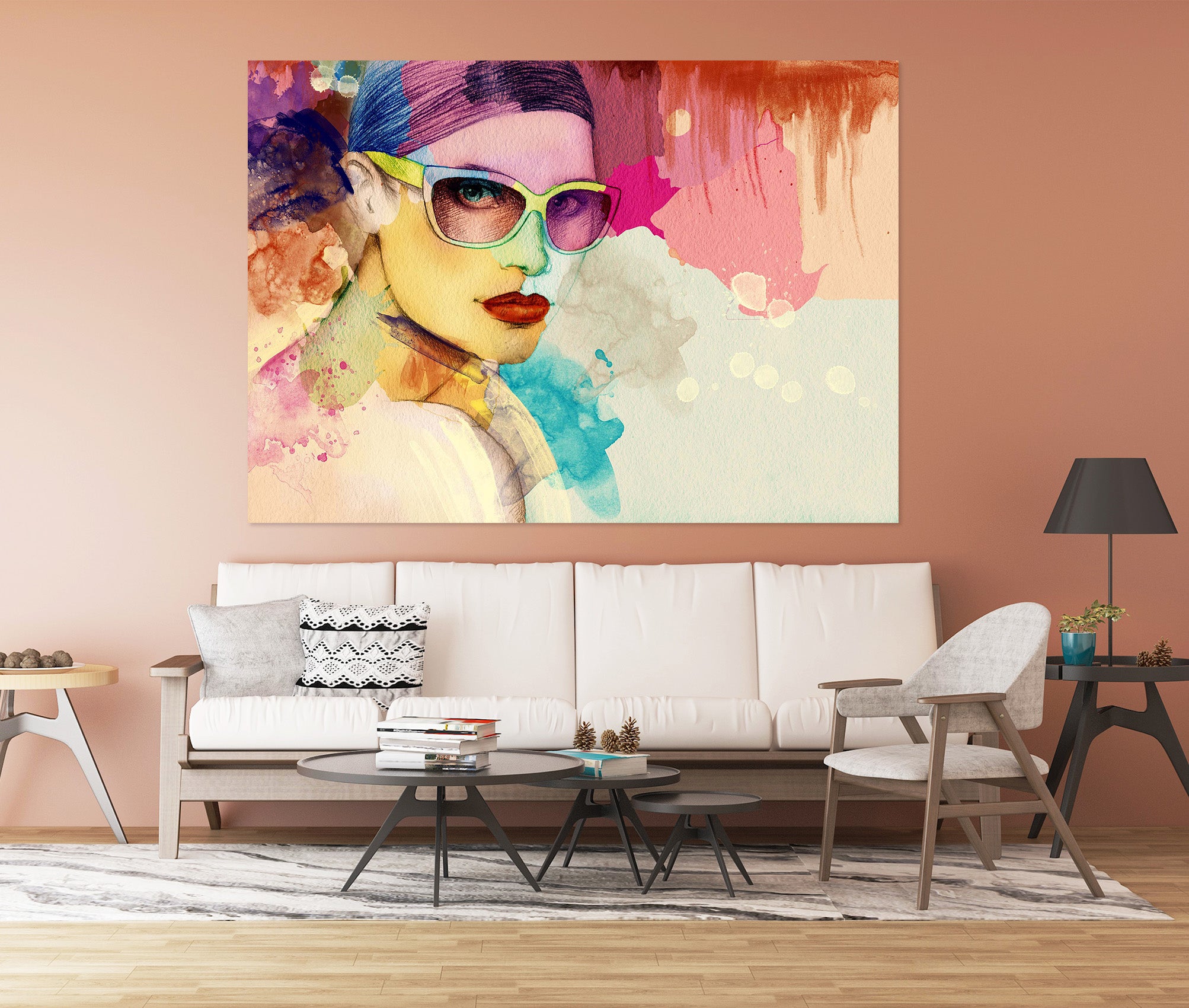 3D Woman Oil Painting 1001 Wall Sticker