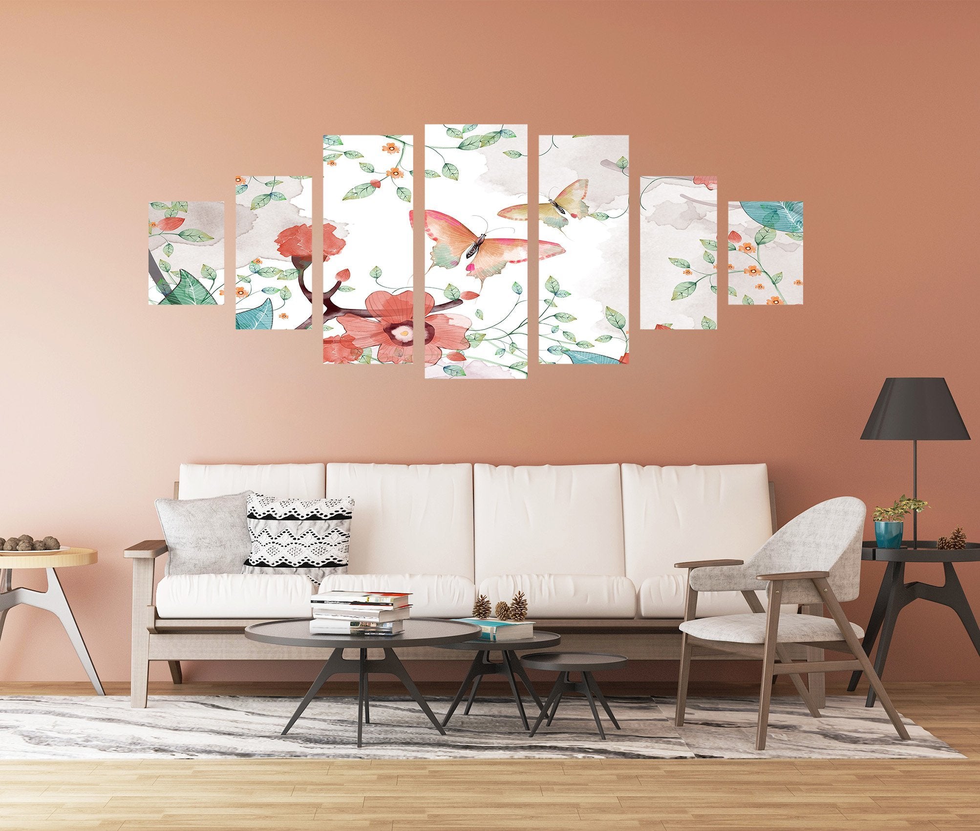 3D Butterfly Pink 060 Unframed Print Wallpaper Wallpaper AJ Wallpaper 