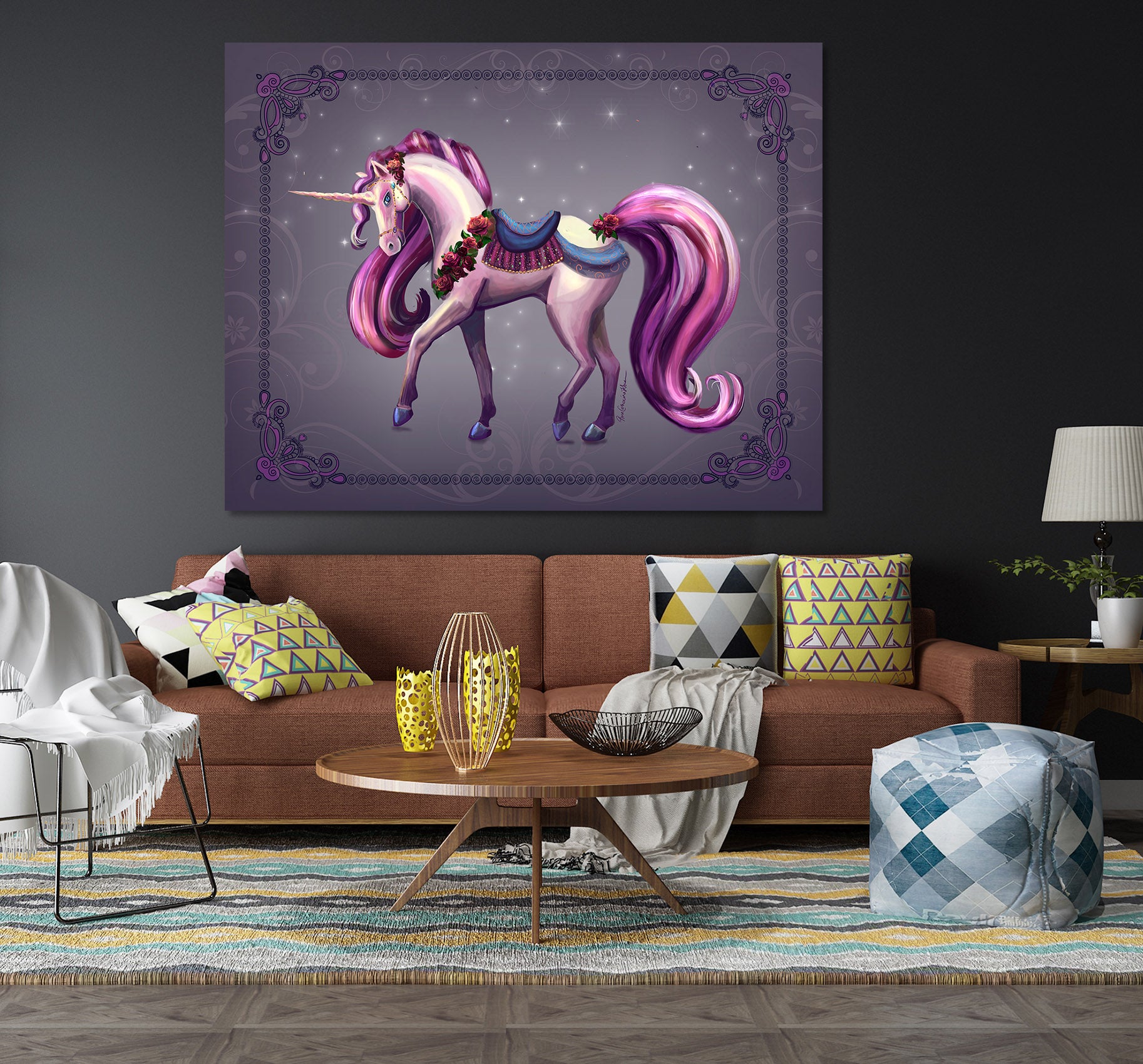 3D Cute Unicorn 114 Rose Catherine Khan Wall Sticker