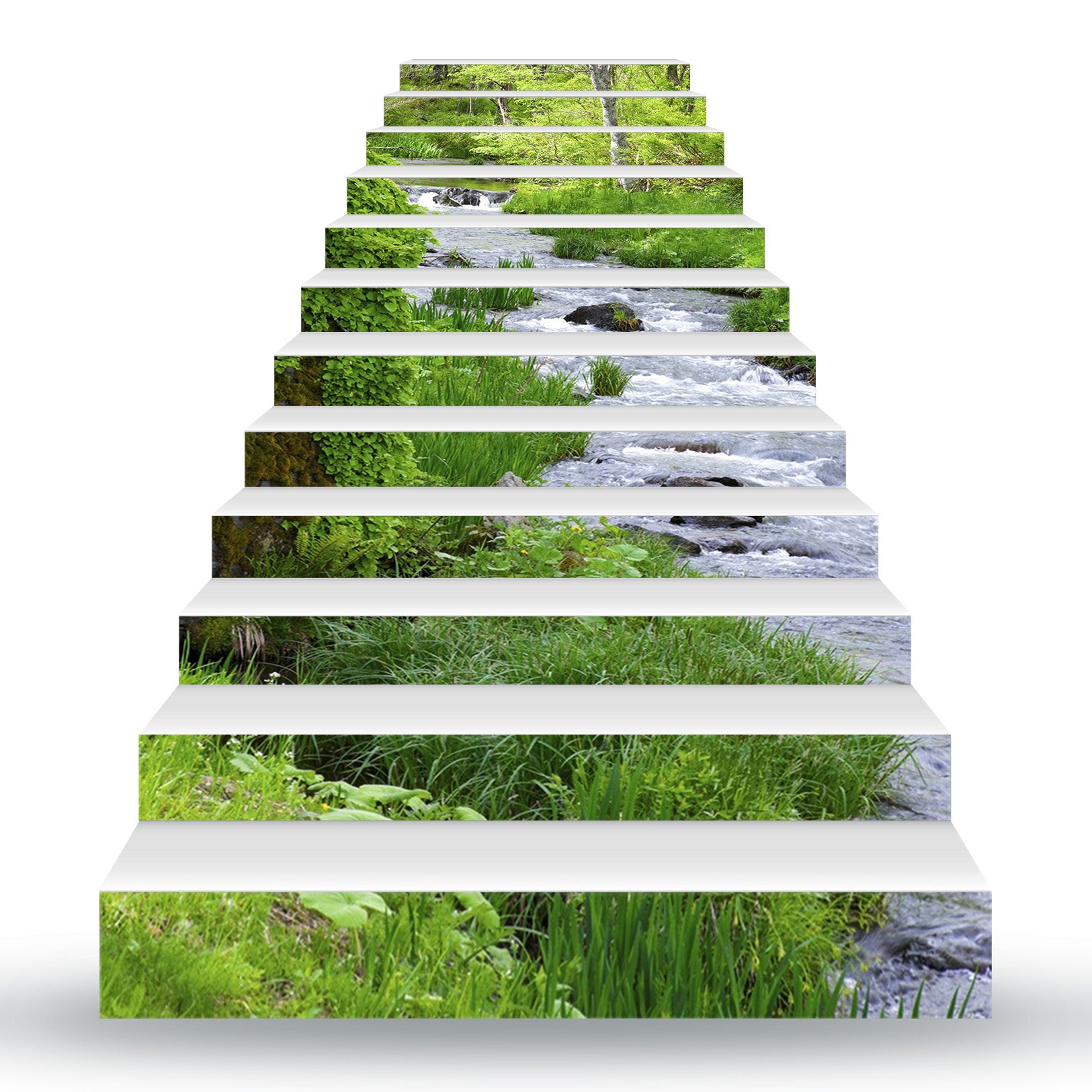 3D Green Bush Creek 101 Stair Risers