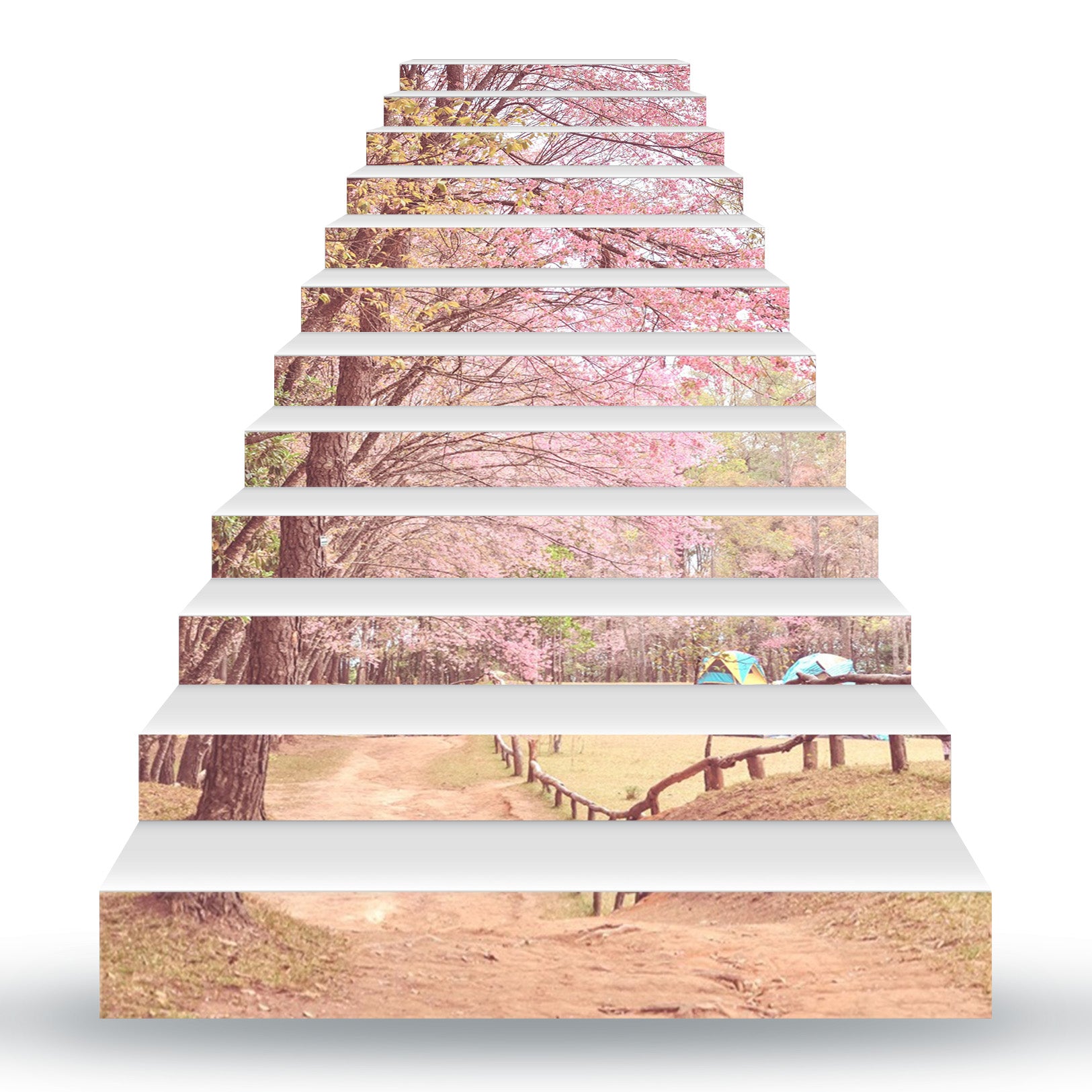 3D Romantic Sakura 133 Stair Risers