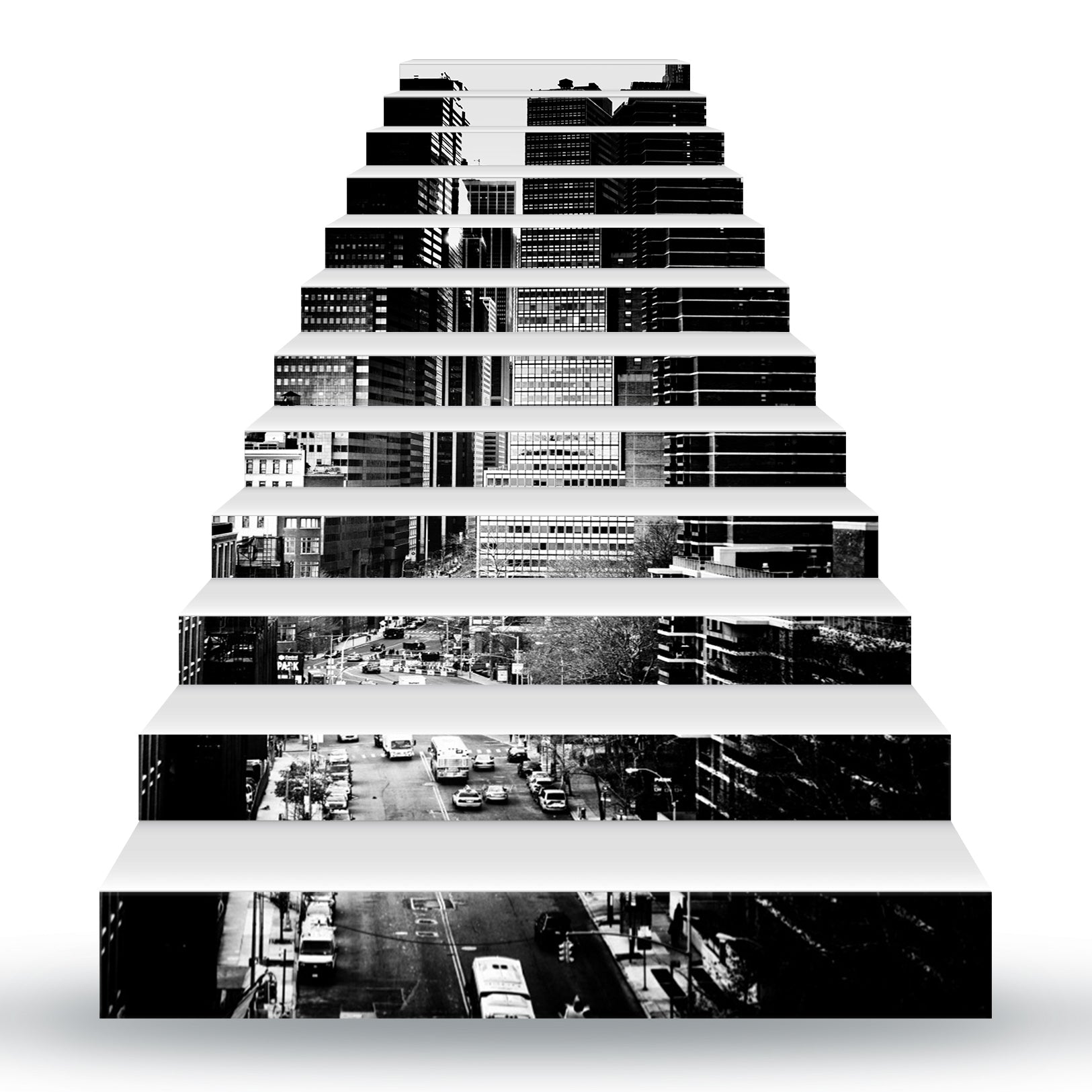 3D Black Technology Buildings 142 Stair Risers