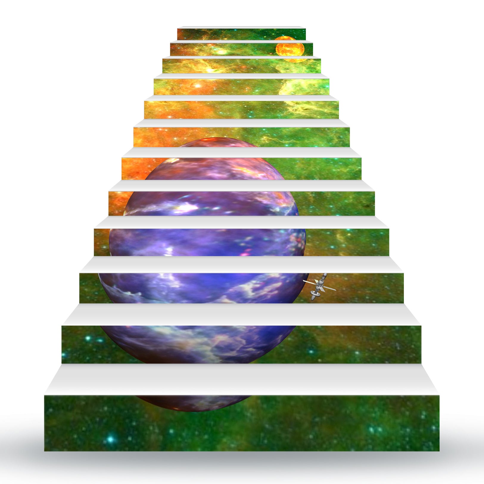3D Galaxy Planet 115 Stair Risers