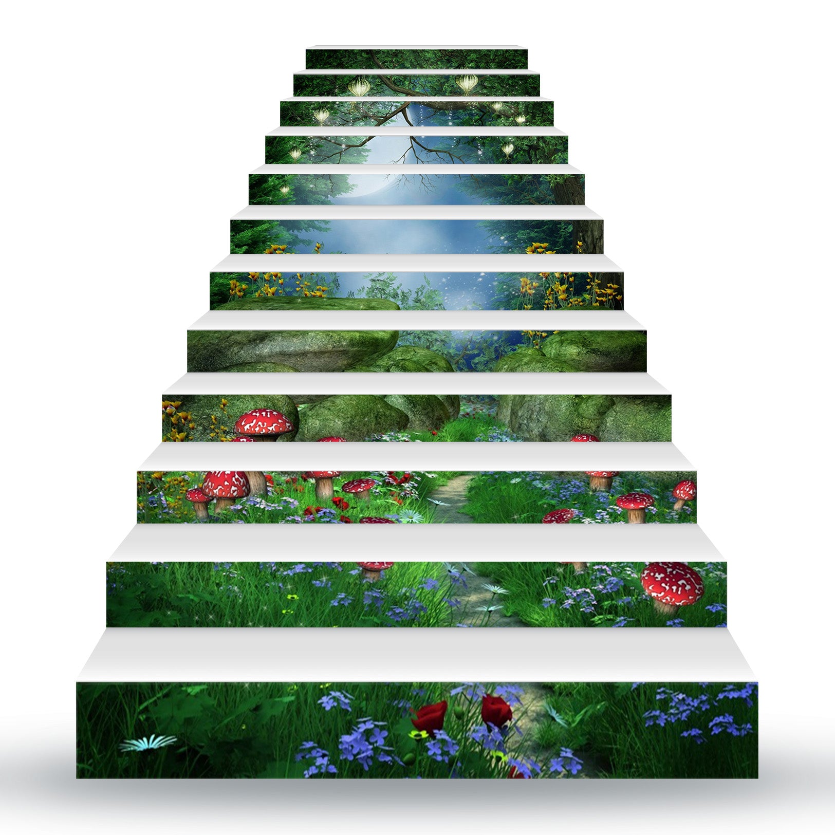 3D Deep In The Mysterious Forest 158 Stair Risers