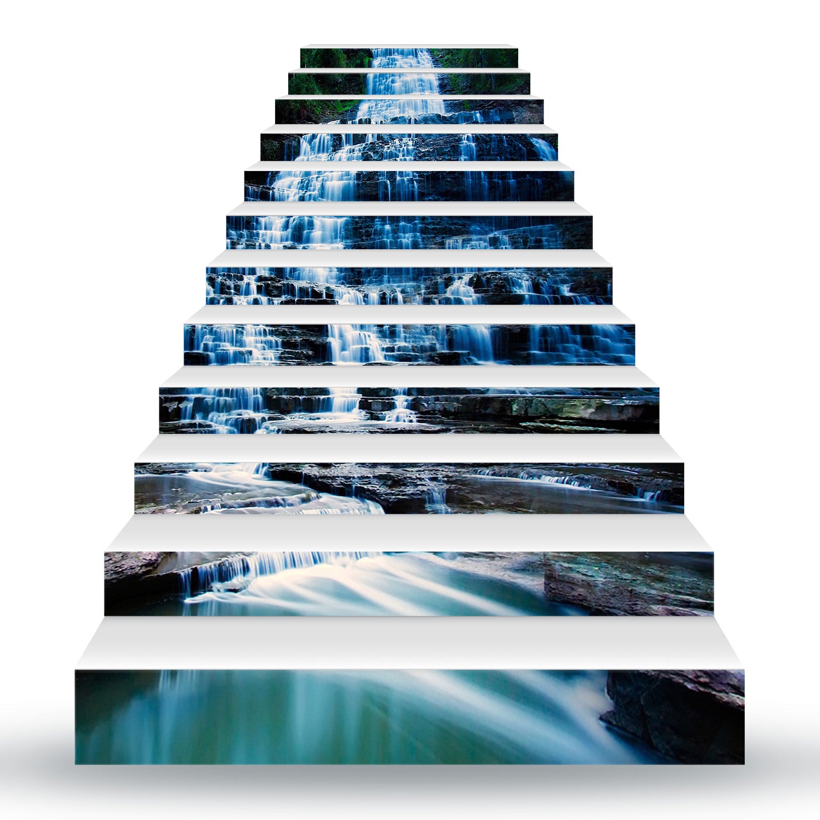 3D Steep And Tiered Waterfall 160 Stair Risers
